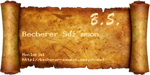 Becherer Sámson névjegykártya